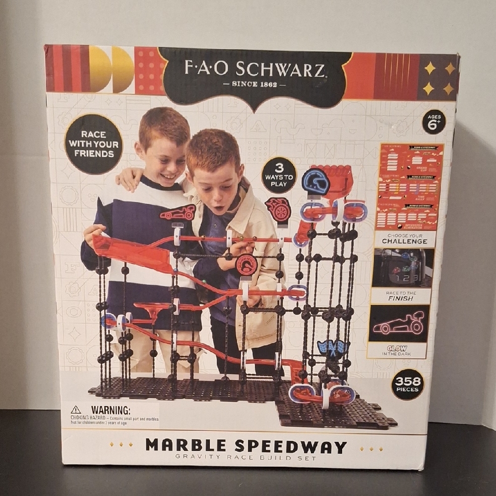 FAO Schwarz Marble Speedway Set - Red and Black